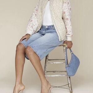 Avec Les Filles Blue Denim Bermudas